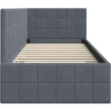 Kutni okvir kreveta s uzglavljem Tamno siva 80 x 200 cm Baršun | shoptok.hr