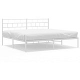 Metalni okvir za krevet s uzglavljem bijeli 183x213 cm | shoptok.hr