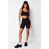 Trendyol black waist extra coupler knitted sports shorts/short leggings cene