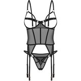 Obsessive Komplet, korzet in tangice - Freedom Euridia, črn | Shoptok.si