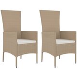 Maison Chic Vrtni Stoli - Stol za vrt z blazinami 2 kosa poli ratan bež JS738, (21877654) | Shoptok.si