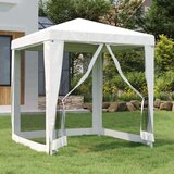  Vrtni šotor s 4 mrežastimi stranicami 2x2 m bel, (20610520) | Shoptok.si