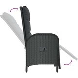  Vrtni naslanjač 2 kosa z mizico črn poli ratan, (20662012) | Shoptok.si