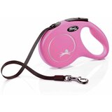 Flexi povodac New Classic S Tape 5m Roze