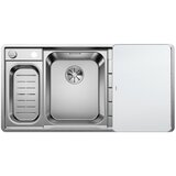 Blanco sudoper AXIS III 6 S-IF InFino INOX 18/10, BAZEN LIJEVO, pribor 18/10 + bijela staklena daska, s dalj. upr. Cijene