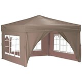 Zložljiv vrtni šotor s stranicami taupe 3x3 m, (20702477) | Shoptok.si