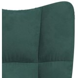  Stolica za ljuljanje s osloncem za noge tamnozelena baršunasta | shoptok.hr