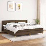  Box spring postelja z vzmetnico temno rjav 200x200 cm blago, (20899439) Cene