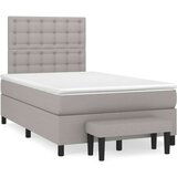  Box spring postelja z vzmetnico svetlo siva 120x200 cm blago, (20901672) | Shoptok.si