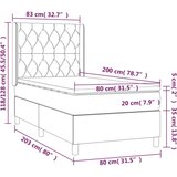  Box spring postelja z vzmetnico LED črna 80x200 cm blago, (20790970) | Shoptok.si