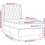  Box spring s madracem LED crni 80 x 200 cm od tkanine | shoptok.hr