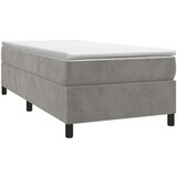 Box spring postelja z vzmetnico svetlo siva 100x200 cm žamet, (20726875) | Shoptok.si