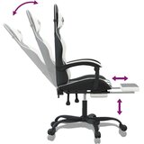  Gaming stol z oporo za noge črno in belo umetno usnje, (21378587) | Shoptok.si