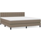 Box spring postelja z vzmetnico taupe 160x200 cm blago, (20895028) | Shoptok.si