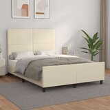  Posteljni okvir z vzglavjem krem 140x190 cm umetno usnje, (20904356) | Shoptok.si