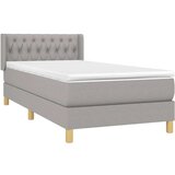  Box spring postelja z vzmetnico svetlo siv 100x200 cm blago, (20725991) | Shoptok.si