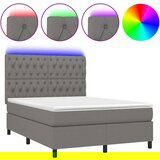  Krevet box spring s madracem LED tamnosivi 140x200 cm tkanina | shoptok.hr