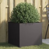 vidaXL Cvetlično korito črno 49x47x46 cm hladno valjano jeklo | Shoptok.si