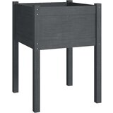 vidaXL vrtno cvetlično korito 2 kosa sivo 50x50x70 cm trdna borovina | Shoptok.si
