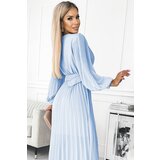 numoco basic Pleated dress with belt and neckline Numoco | Shoptok.si