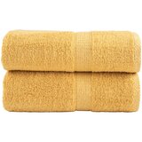 vidaXL Premium ručnici za goste SOLUND 2 kom. zlatne boje 30x50 cm 600 g/m² - Zlatno 30 x 50 cm 2 | shoptok.hr
