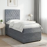  Boxspring krevet s madracem Tamnosiva Jjedan Baršun | shoptok.hr