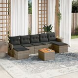 Maison Chic Seti vrtnega pohištva - Vrtna garnitura - Vrtni pohištvo set 8-delna z blazinami siv poli ratan, (21798118) | Shoptok.si