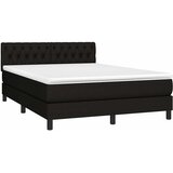  Krevet box spring s madracem LED crni 140x200 cm od tkanine | shoptok.hr