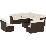  12-dijelni set vrtnih sofa od poliratana s jastucima smeđi | shoptok.hr
