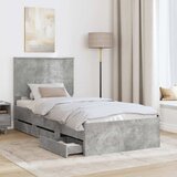  Krevetna konstrukcija s ladicama Betonski sivi 90 x 190 cm | Eponuda.com