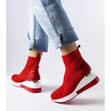 Gemre Red wedge sneakers made of fabric Casgio | Shoptok.si