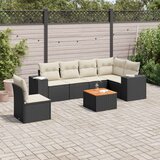  7-dijelni set vrtnih sofa od poliratana s jastucima crni | shoptok.hr