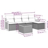  6-dijelni set vrtnih sofa s jastucima bež od poliratana | shoptok.hr