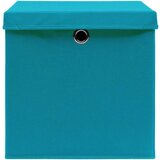 vidaXL Škatle s pokrovi 4 kosi 28x28x28 cm baby modre | Shoptok.si