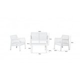 Hanah home baštenska garnitura lara mindersiz 2+1+1+S takim white | ePonuda.com