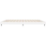 vidaXL Posteljni okvir visok sijaj bel 160x200 cm inženirski les | Shoptok.si