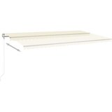  Tenda na ručno uvlačenje s LED svjetlima 6x3 m krem | shoptok.hr