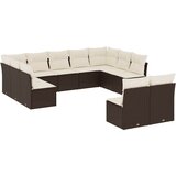  11-dijelni set vrtnih sofa od poliratana s jastucima smeđi | shoptok.hr