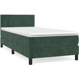 Box spring krevet s madracem tamnozeleni 100x200 cm baršunasti | shoptok.hr