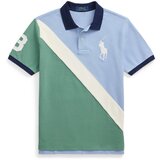 Polo Ralph Lauren Majica golobje modra / temno modra / smaragd / bela u