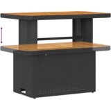 vidaXL 12-delni vrtni kavč set z blazinami, črn poli ratan akacija | Shoptok.si