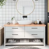  Kupaonska radna ploča svjetlosmeđa 160x60x6 cm tretirano drvo | shoptok.hr