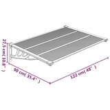  Nadstrešnica za vrata crna i prozirna 122 x 90 cm polikarbonat | shoptok.hr