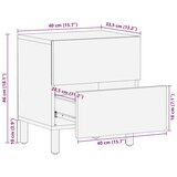 vidaXL Nočna omarica 2 kosa črna 40x33,5x46 cm trden mangov les | Shoptok.si