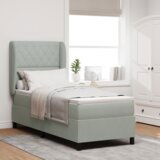 vidaXL Box Spring krevet s madracem Svetlosiva 80x200 cm Baršun | shoptok.hr