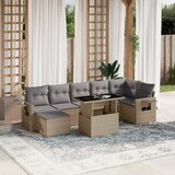 Maison Chic Seti vrtnega pohištva - Vrtna garnitura - Vrtni pohištvo set 8-delna z blazinami bež poli ratan, (21799531) | Shoptok.si