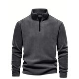 Dewberry 49143 Half Zipper Stand Collar Mens Fleece-DARK GREY | shoptok.hr