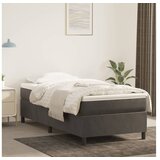  Box spring postelja z vzmetnico temno siva 90x200 cm žamet | Shoptok.si