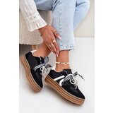 Boto Women's platform sneakers with decorations black Vinness | shoptok.hr