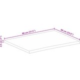 Stolna ploča sa živim rubom 80x60x2,5 cm od masivnog drva manga | shoptok.hr